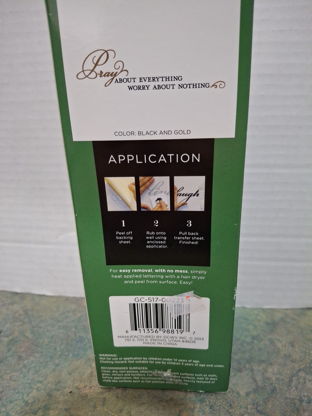 DCWV Home Removable Vinyl Wall Lettering NIB Pray about Everything