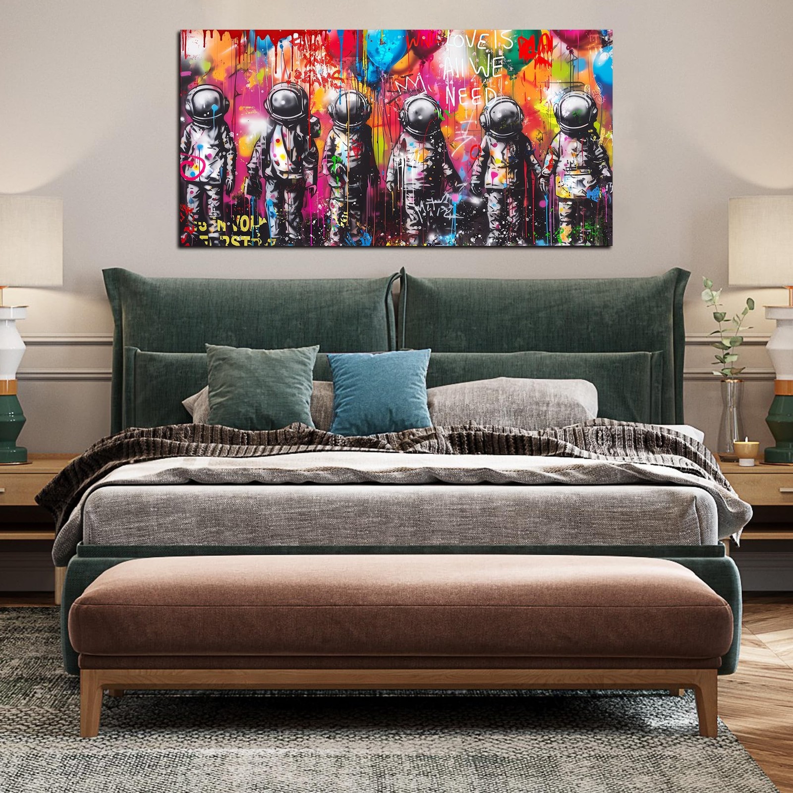 Astronaut Wall-Art – Big Graffiti Art Wall Decor – Space Posters Wall Decor f…