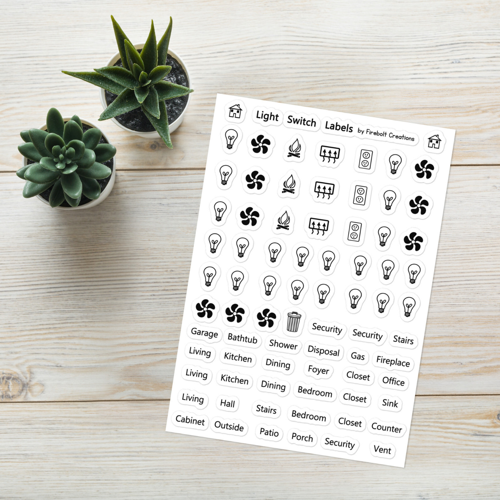 Light Switch Labels, switch plate stickers, USA, home organization, home decor