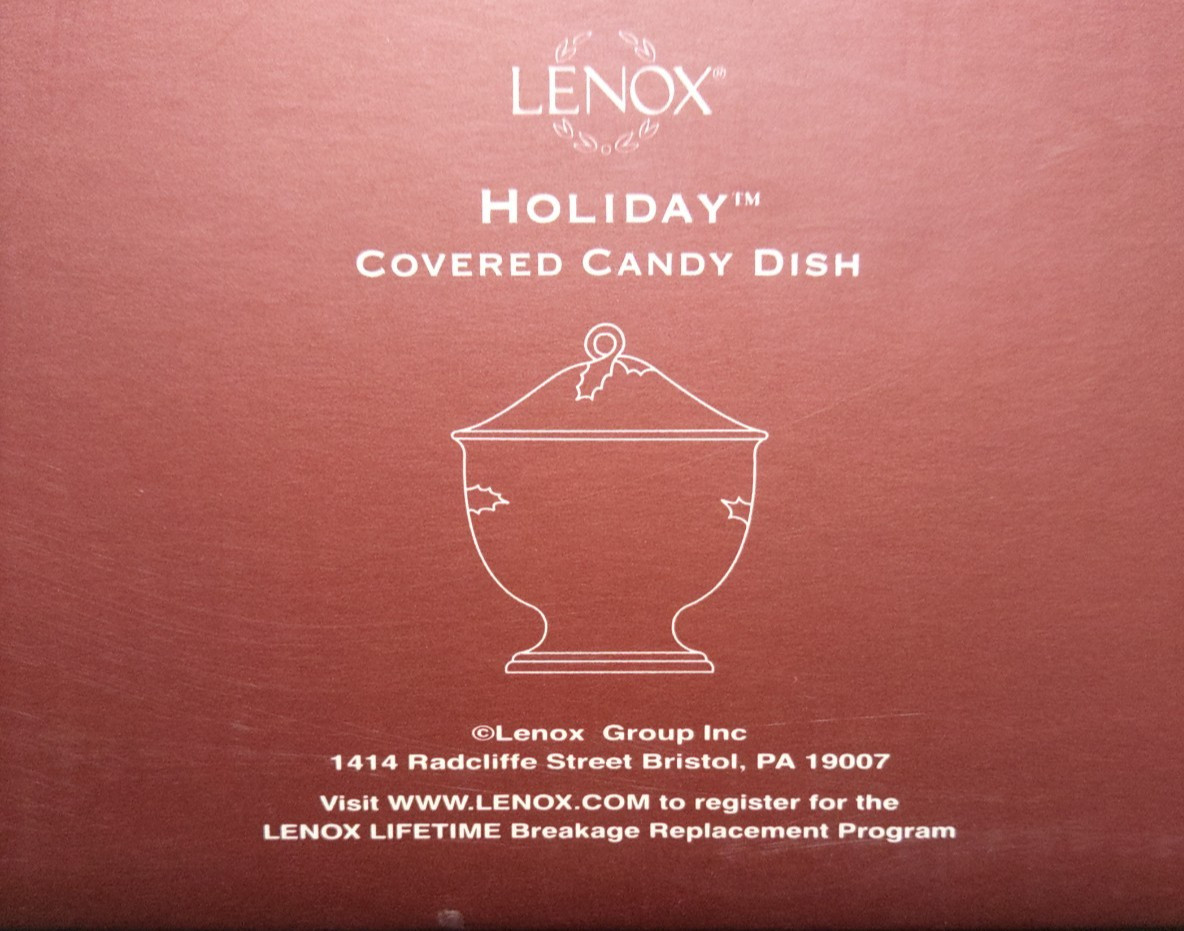 NEW Lenox Holiday Covered Candy Dish with Lid