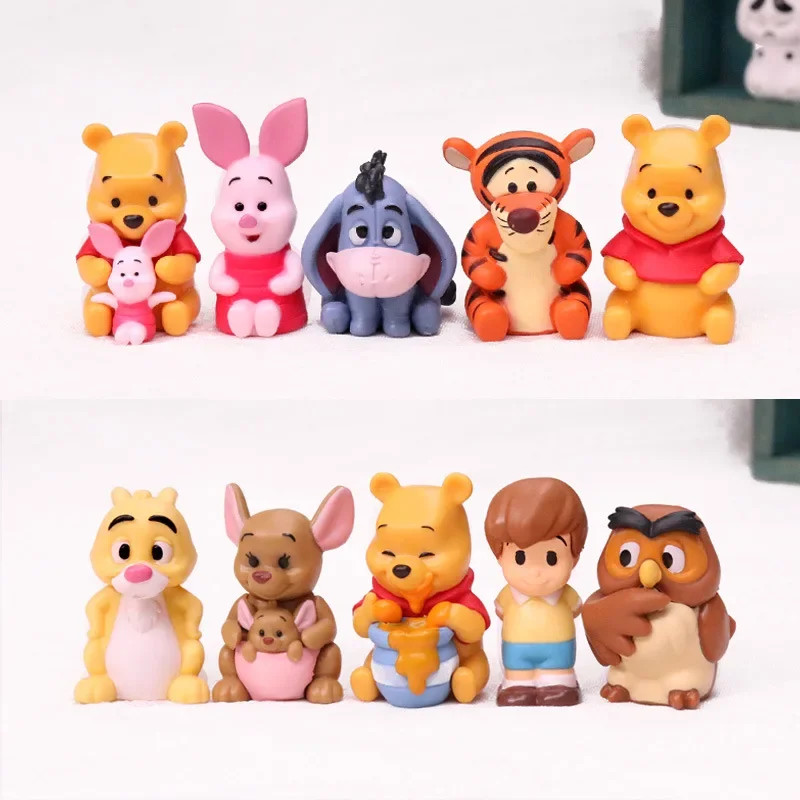 10pcs/set Cartoon Winnie The Pooh Action Figure Toy Pooh Bear Tigger Eeyore Pigl
