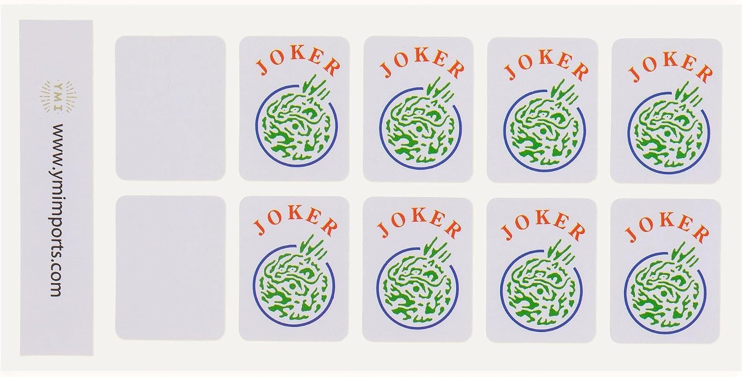 Yellow Mountain Imports American Mahjong Joker Tile Decal Stickers, Set of 8