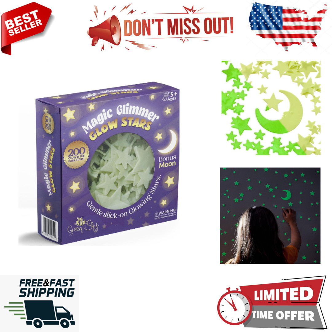 Deluxe Glow Stars; Glow in the Dark Stars for Ceiling, Ceiling Stars