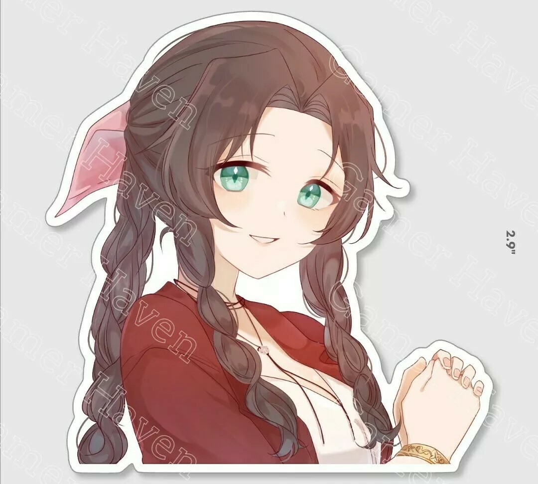 Final Fantasy 7 Aerith Kawaii Die-Cut Sticker 3"