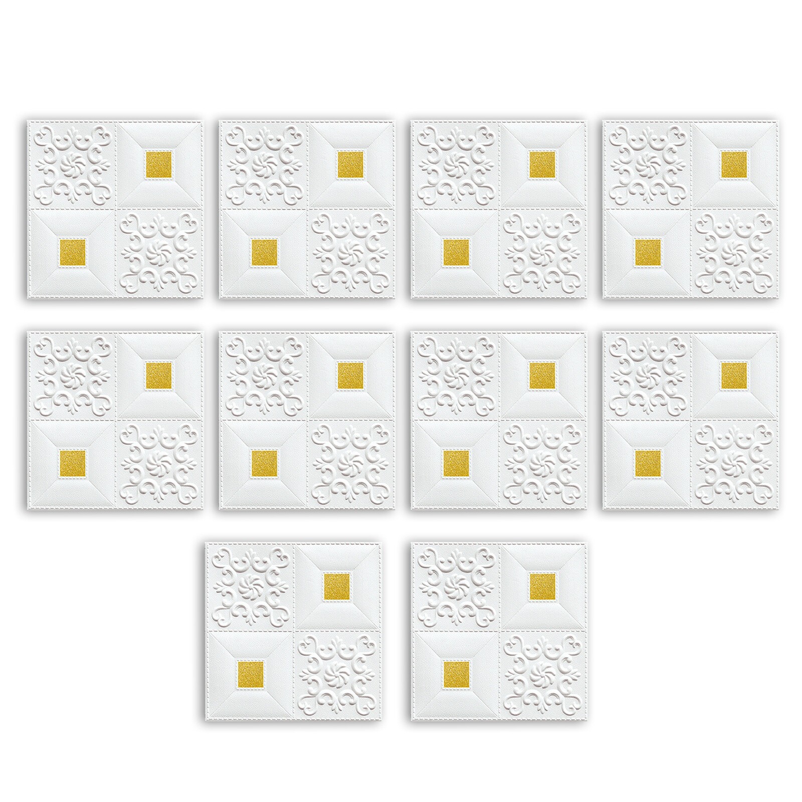 10 Pcs 3D Wall Panels Self-adhesive Tile Brick Sticker Foam Wallpaper Waterpro4Z