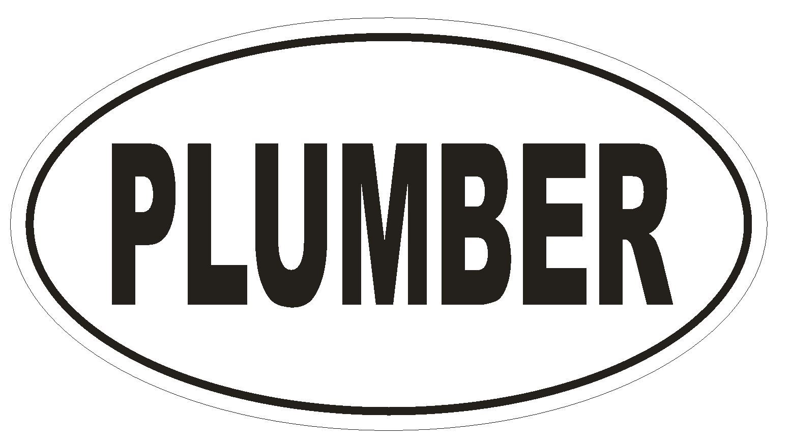 PLUMBER Oval Bumper Sticker or Helmet Sticker D1800 Euro Oval