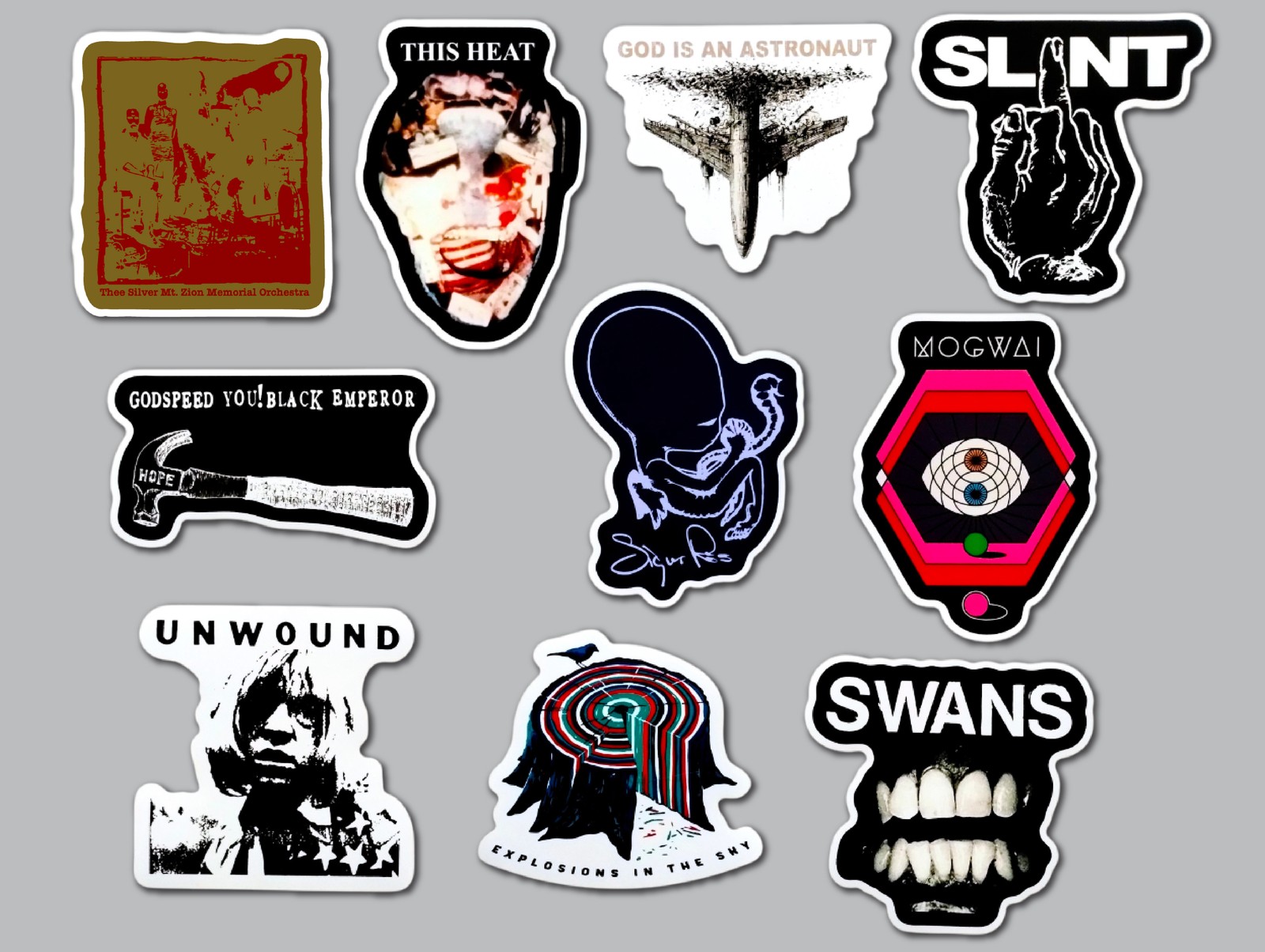 Shoegaze / Drone / Post-Rock / Experimental Vinyl Sticker Lot (10 Pack) SET 3