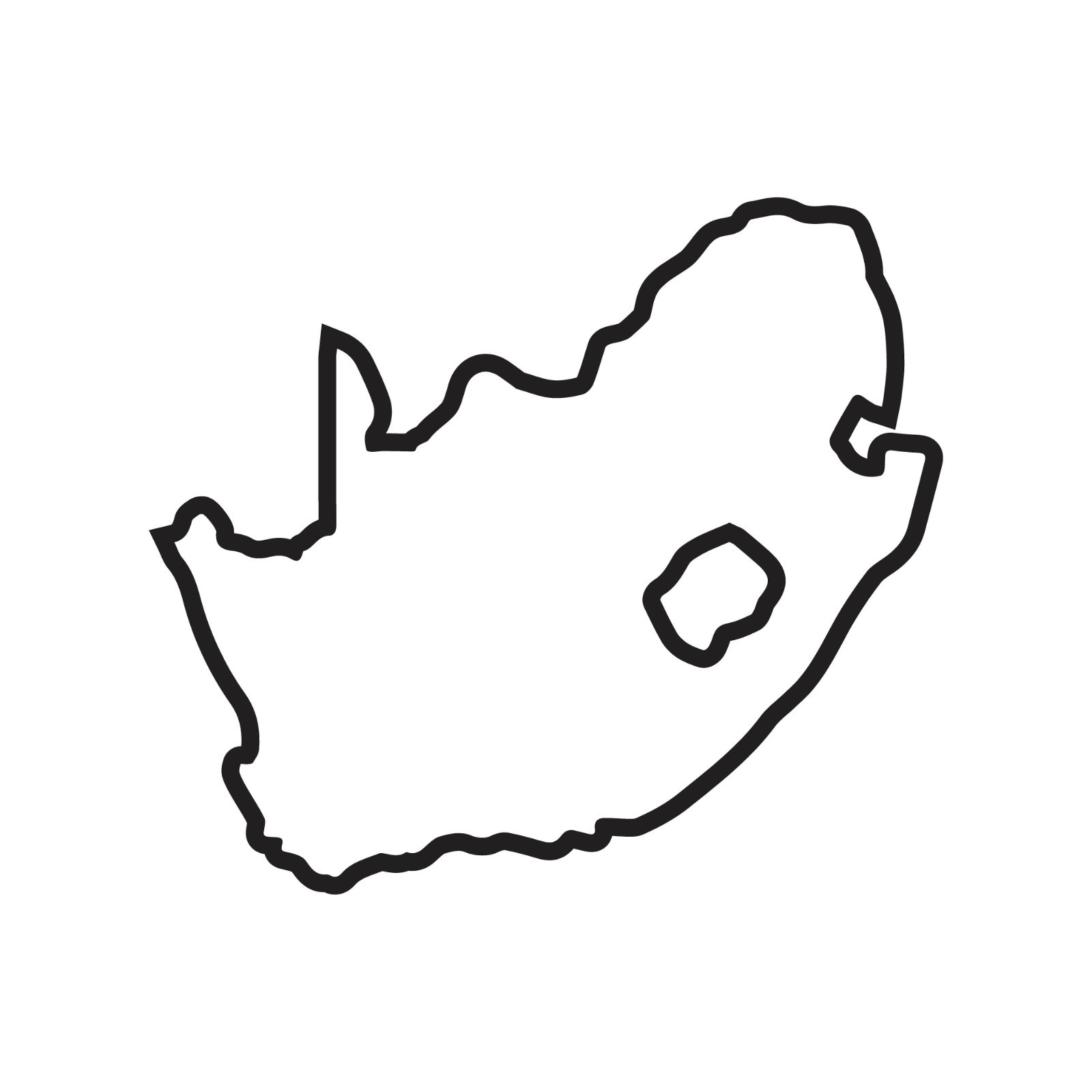 South Africa Outline Hollow Center Vinyl Decal Country sticker