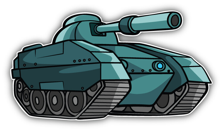 Tank Cartoon Car Bumper Sticker Decal