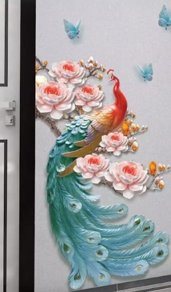 Multi color Peacock Wall Sticker Removable Wall Decor Home, Room & Living room