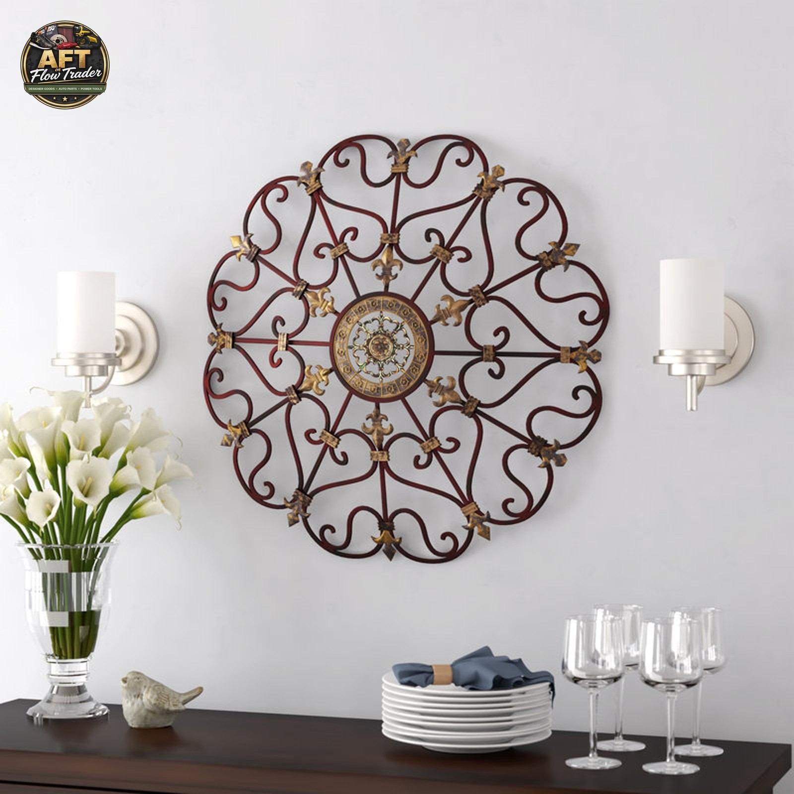 Charlton Home Traditional Abstract Wall Decor on Metal