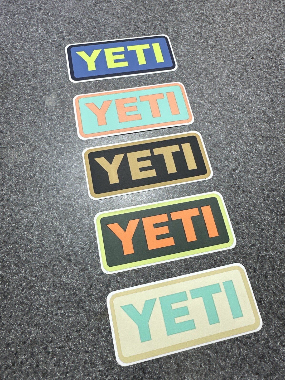 YETI 5 x LOT Authentic Vinyl Stickers Decals for Car Cooler Rambler Tumbler NEW