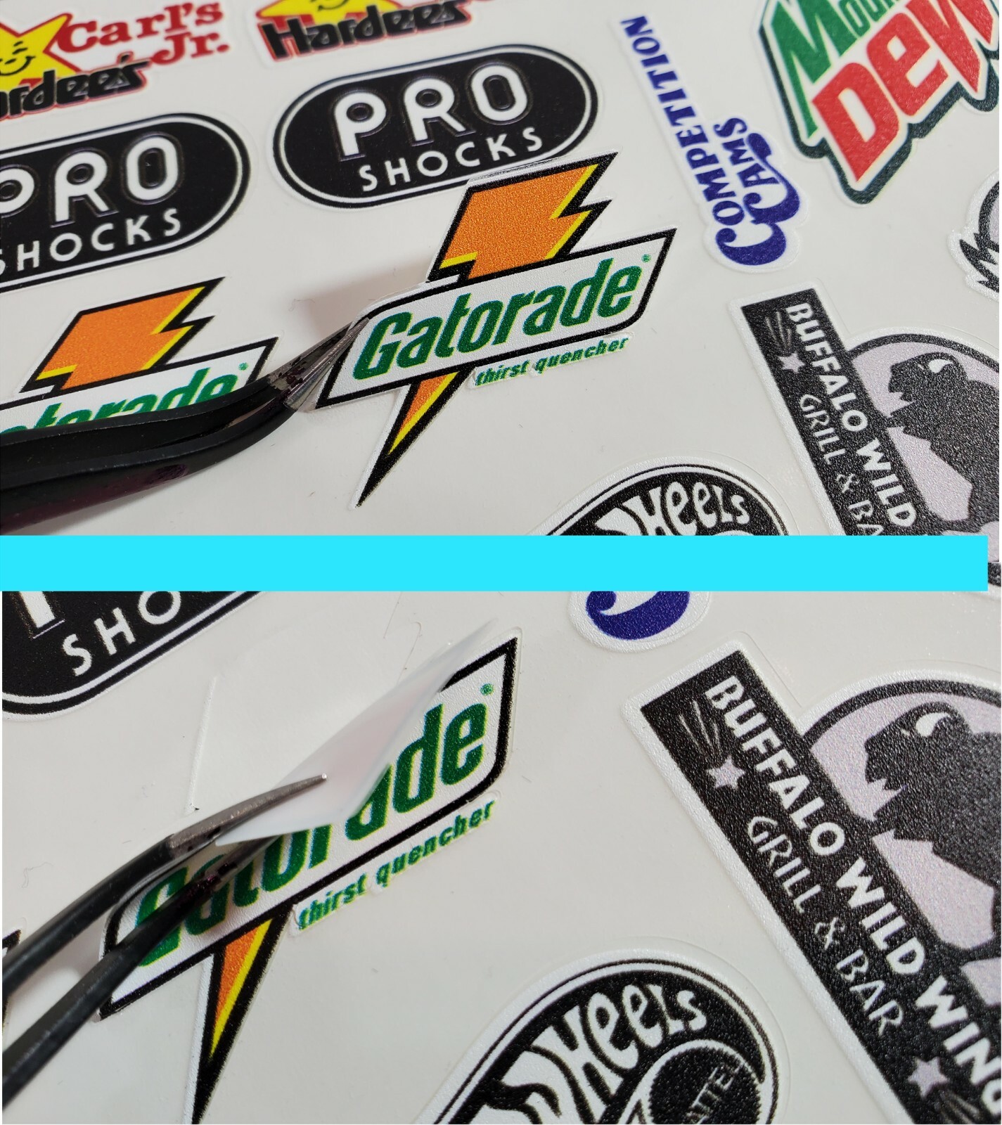 r/c car- WHITE VINYL Sticker Gang SHEET 47 -R/C MODEL Decals 1/12-1/10-rc10