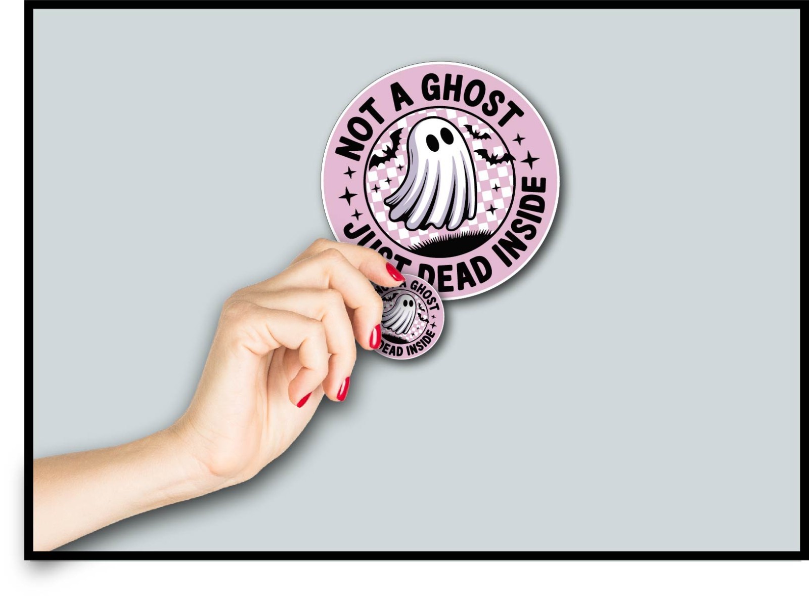 Not A Ghost Dead Inside Decal Sticker Cute Ghoul Bats Funny Cute Halloween Goth