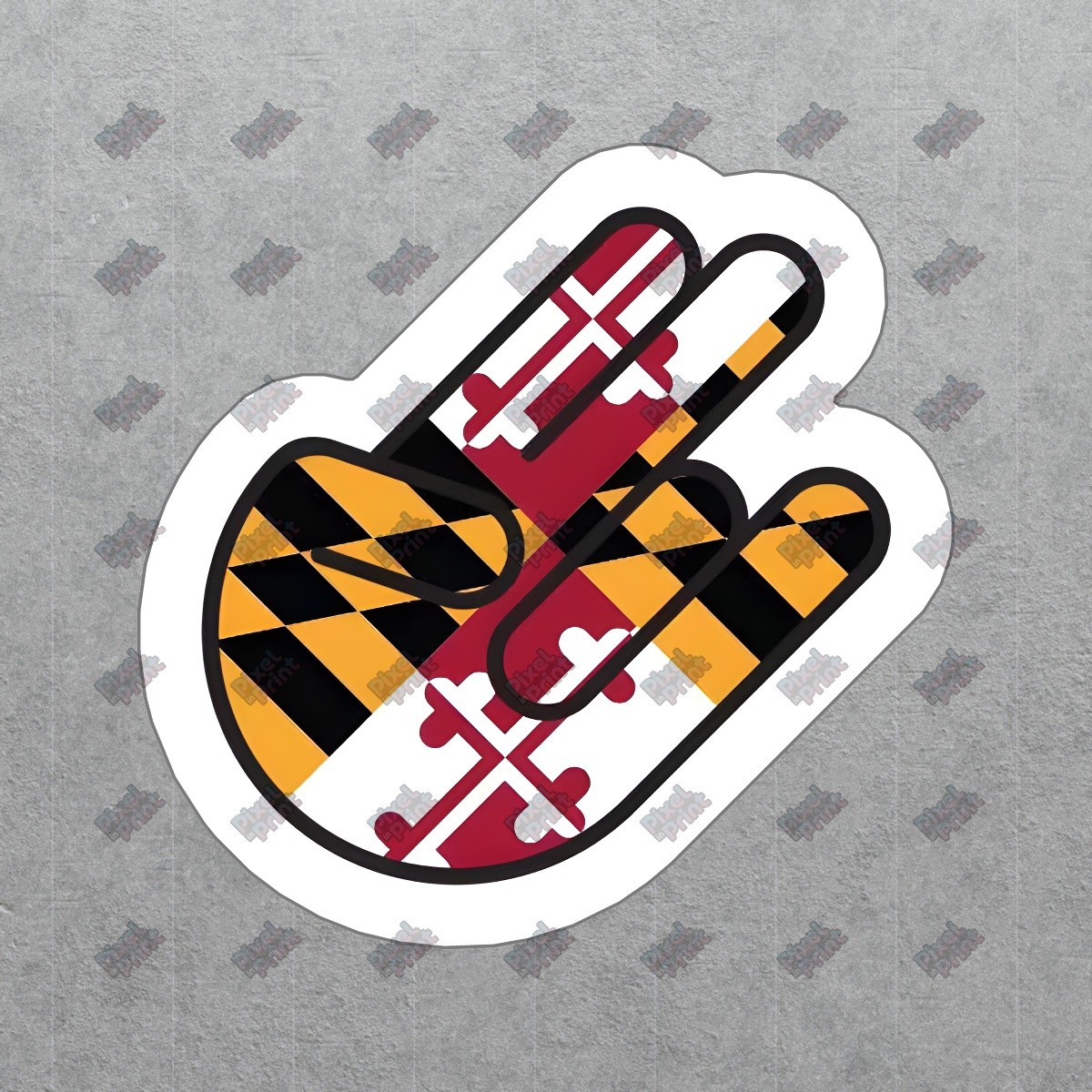 Maryland Flag Hand Sign Vinyl Sticker Unique Decal for Planners, #506259