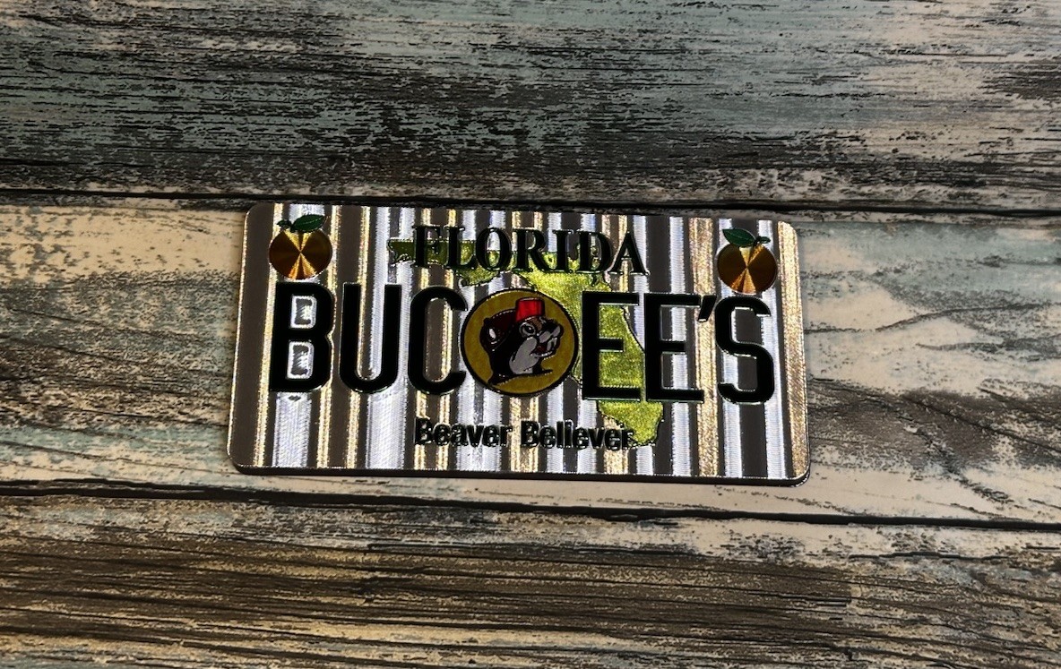 NEW Buc-ee's Florida Beach License Plate Beaver Believer ☀️ DOUBLE-SIDED Magnet