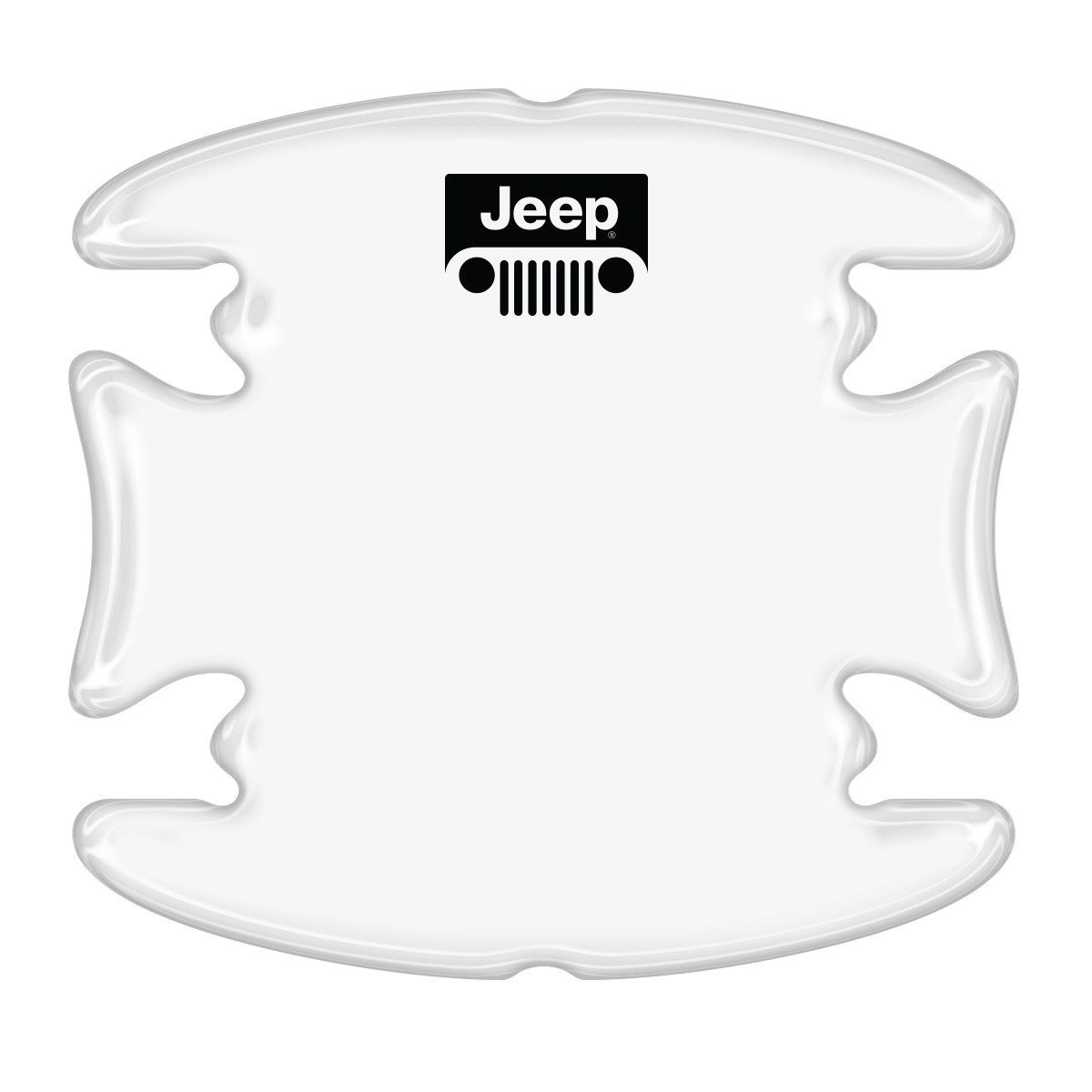 Jeep Grill Logo Universal Car Door Handle Cup Protector Clear Decal Sticker