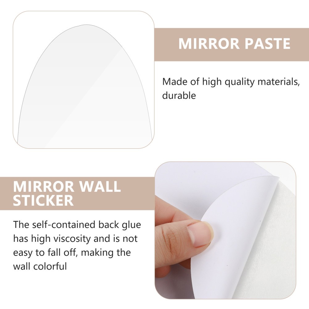 2Pcs Silver Acrylic Plastic Mirror Stickers DIY Home Wall Decoration Decals