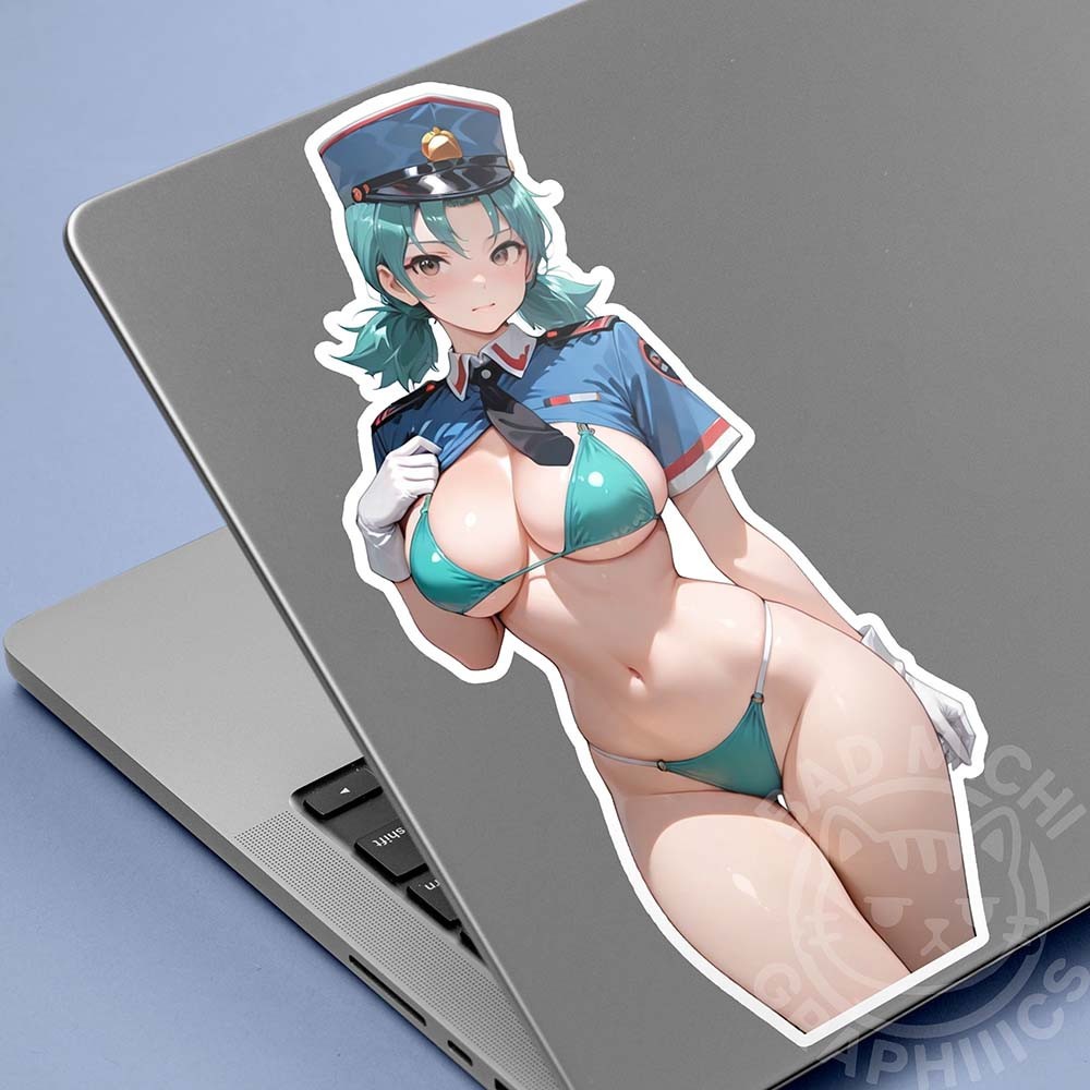 Officer Jenny Anime Waifu Pinup beuitiful 7in Anime Car laptop Vinyl Sticker 007