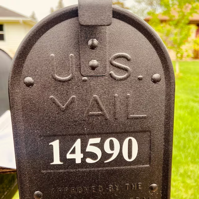 SET OF 2 – Custom Mailbox Numbers REFLECTIVE Vinyl Decals Stickers house street