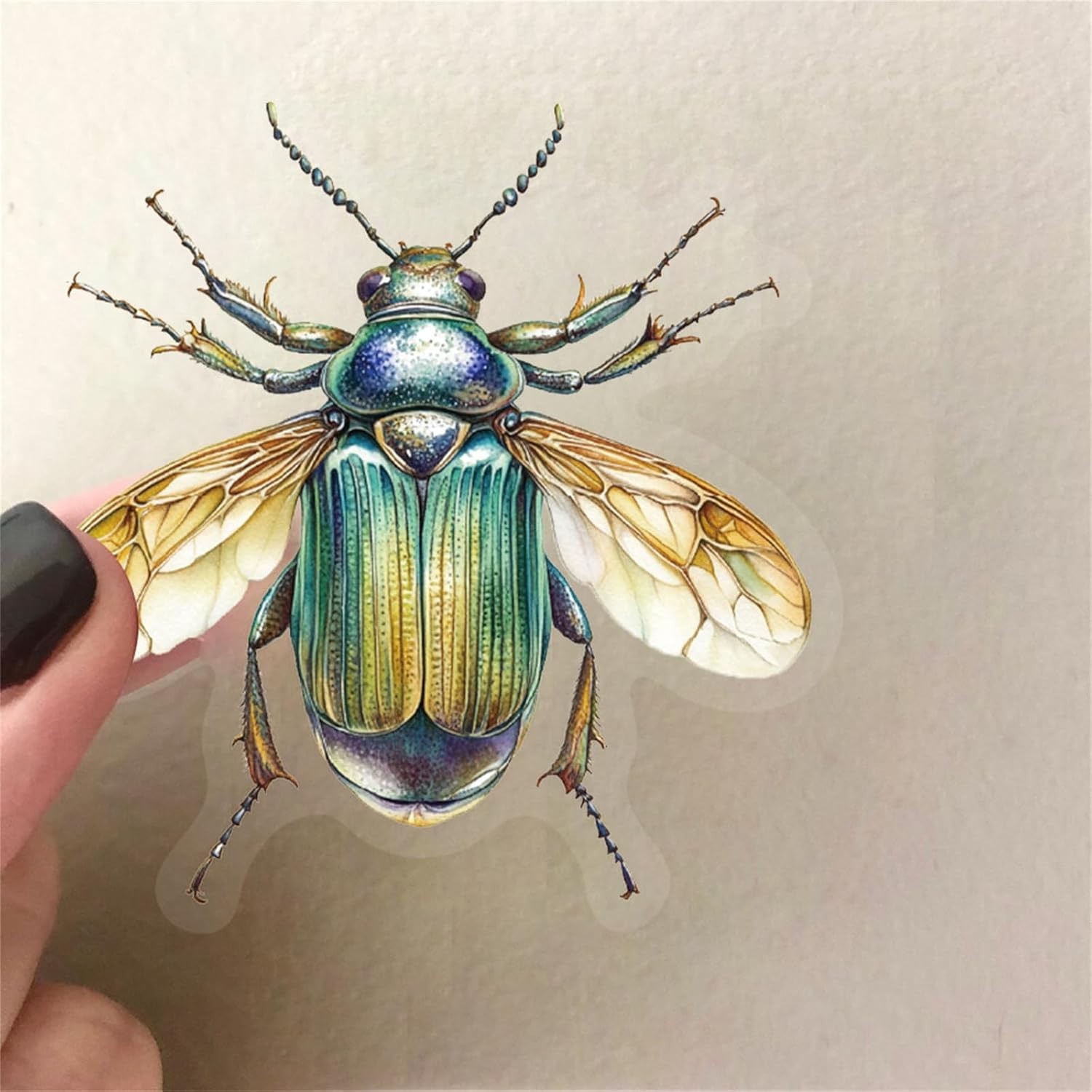 50PCS Insect Stickers PET Transparent Stickers Lifelike Insect Decals Waterproof