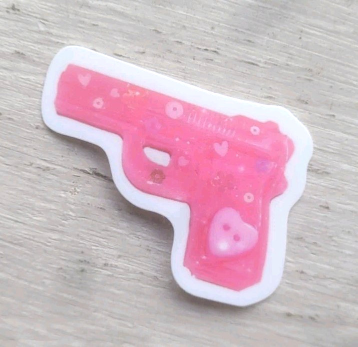 Haunted Doll Active Spirit Neutral Magick Unicorn Gun Pink Sticker 1Pc