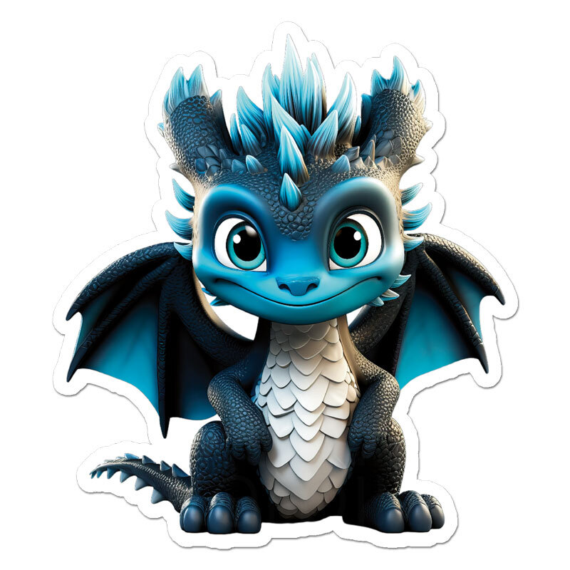 Cute Baby Dragon, Vinyl Decal Sticker, Indoor Outdoor, 3 Sizes, #11816