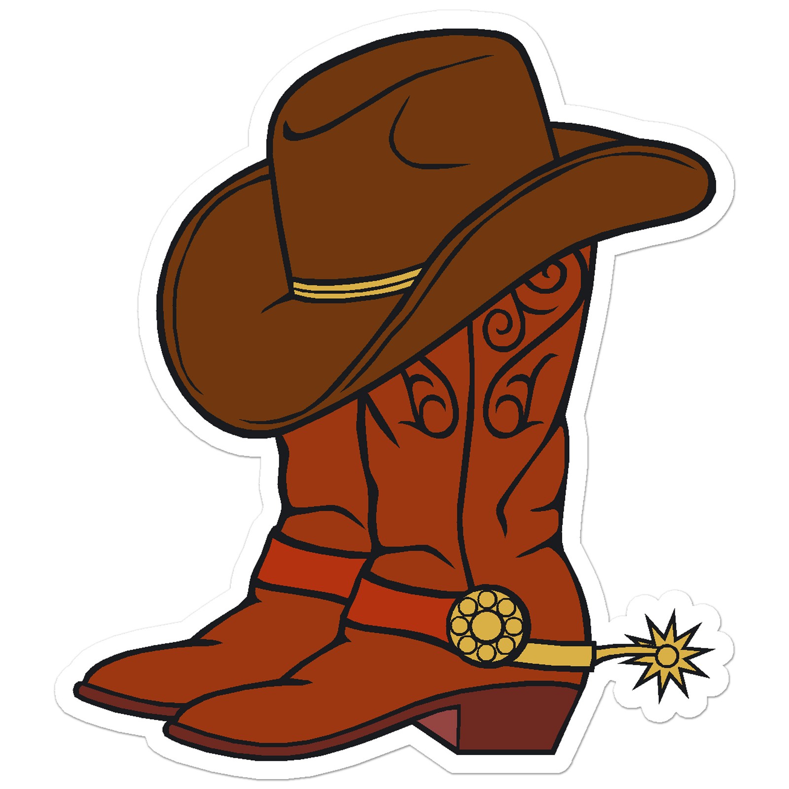 Cowboy Boots Hat – Vinyl Decal Sticker – Car Window Laptop – ebn7796