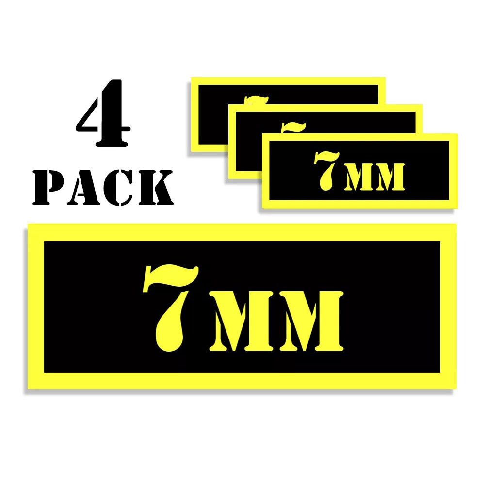 7MM Ammo Can Label Stickers Decal Ammunition (4 pack)