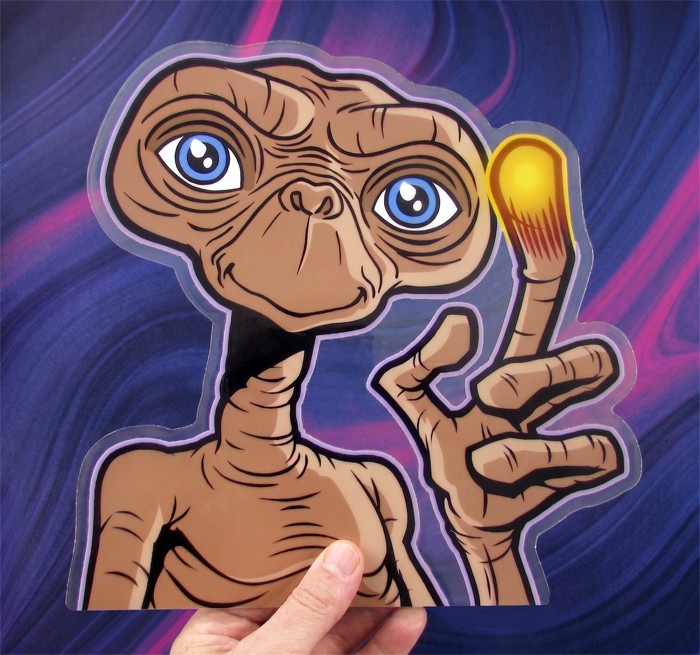 GIANT 10" E.T. Peeking Vinyl Transparent Sticker Extra Terrestrial ET Decal