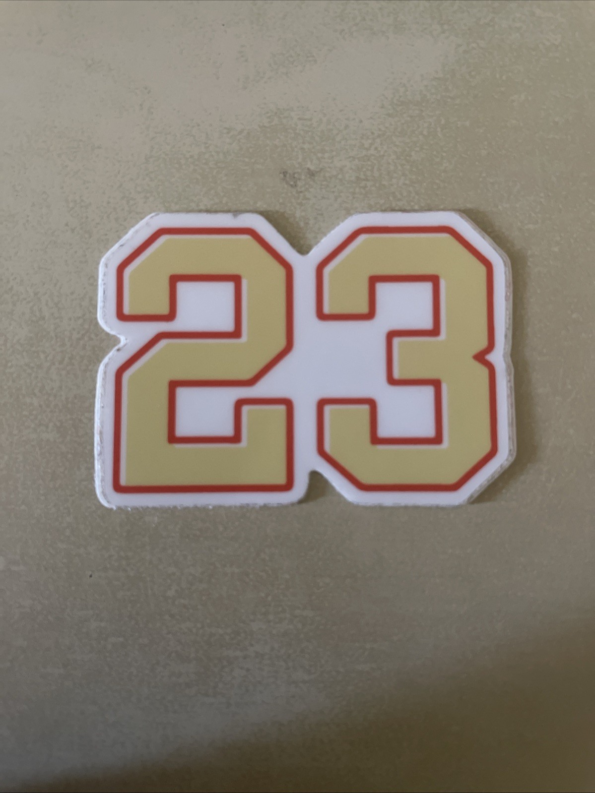 23 Sticker Block Font Red/Yellow Bold