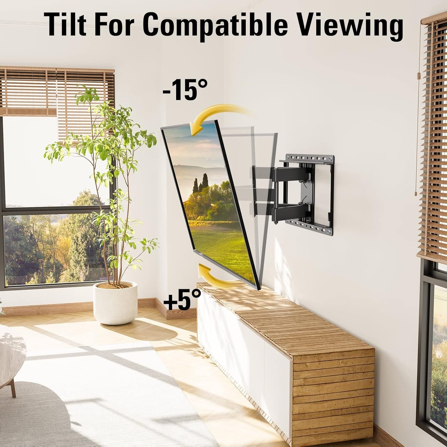 TV Wall Mount for 32-65 Inch TV with Swivel and Tilt Full Motion TV Bracket