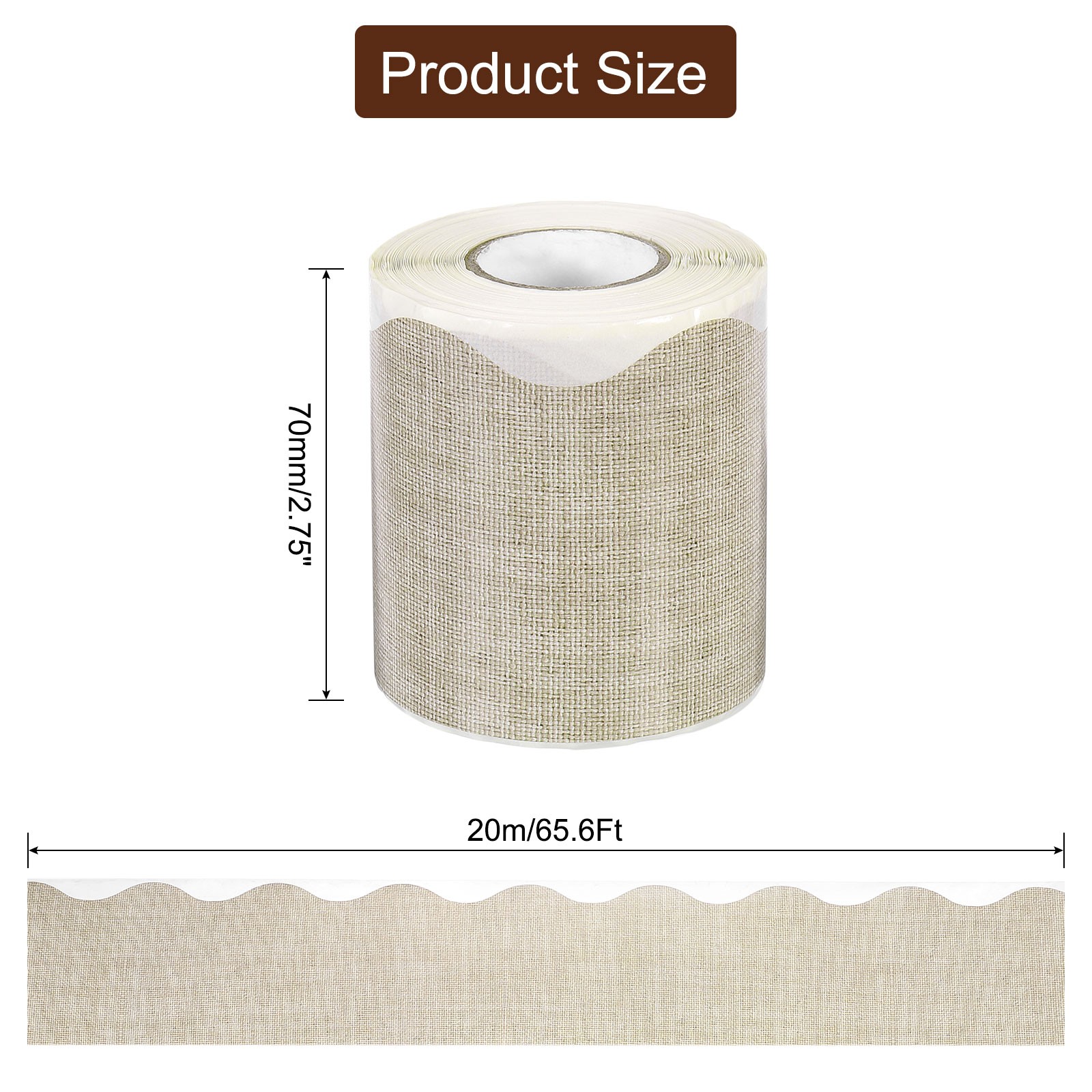 Bulletin Board Border, 65.6Ft x 2.75Inch Classroom Border Trim Burlap Edge