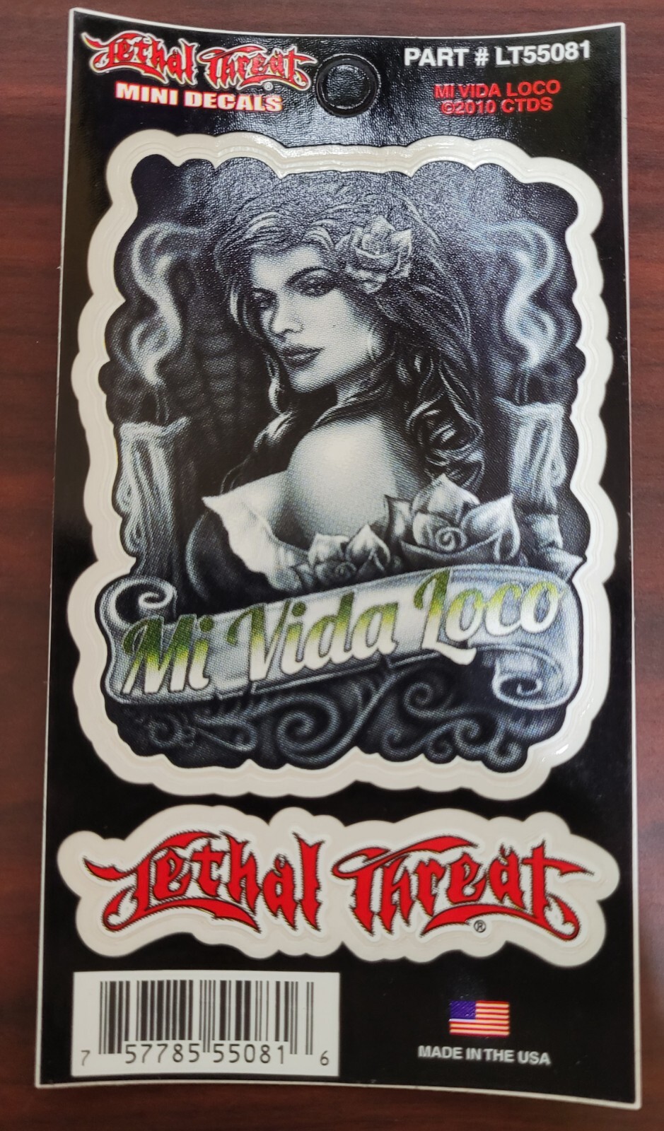 NEW LETHAL THREAT MI VIDA LOCA MINI DECAL STICKER 3.25"x2.5" LT55081