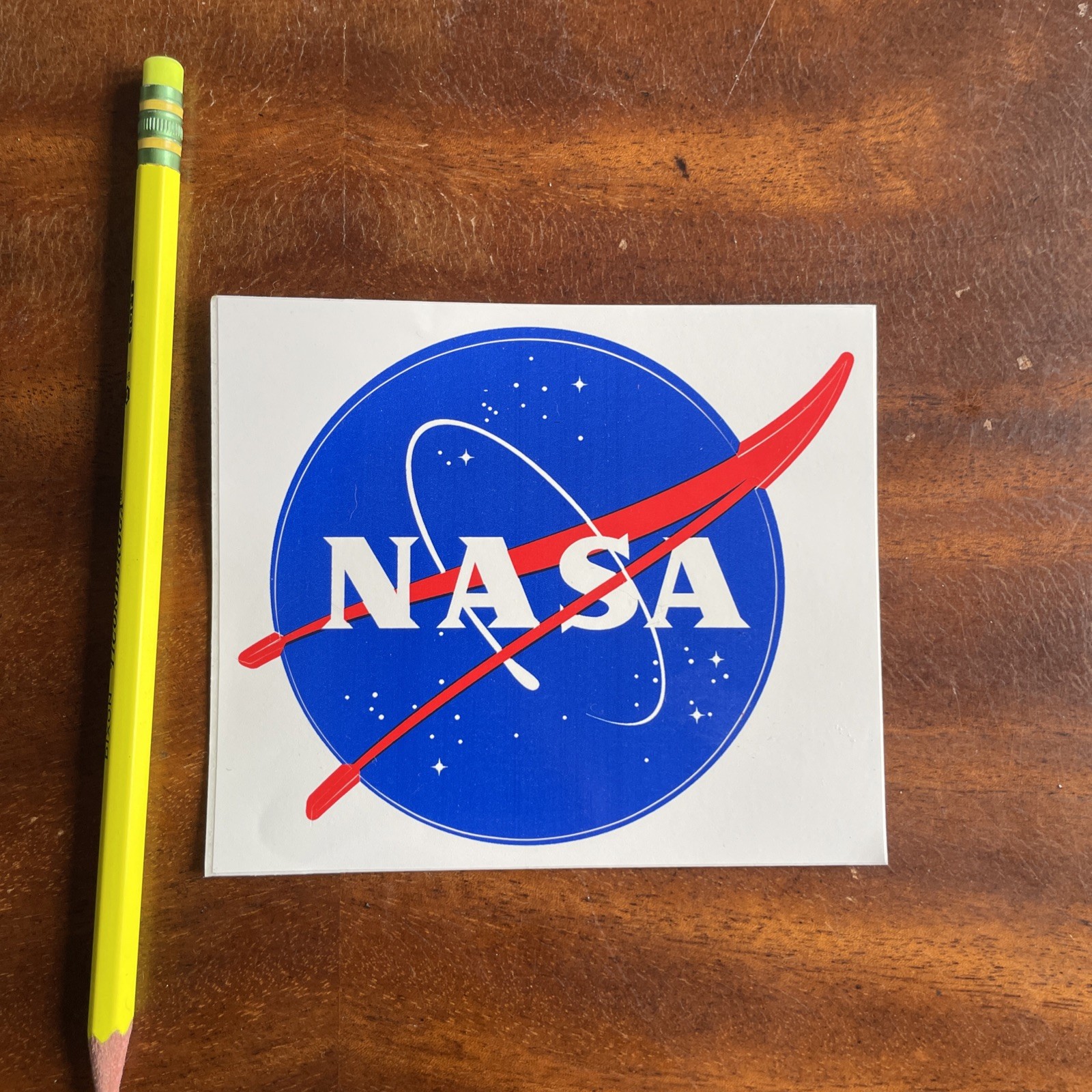 Nasa Blue Red Logo Shaped Vinyl Decal Sticker Space