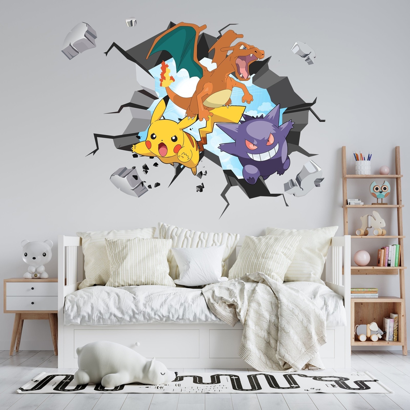 Pokemon 3D WALL EXPLOSION Decal Wall Sticker Decor Art 120×80 cm