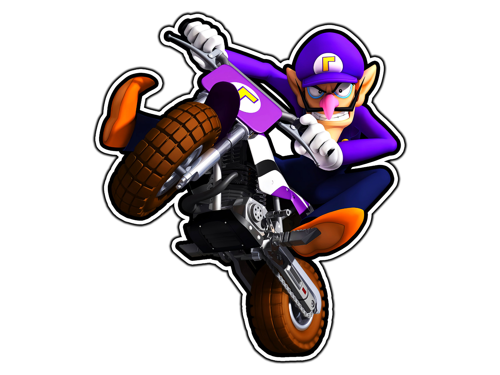 Waluigi Mario Kart #2 Waterproof Vinyl Sticker Decal Die-Cut