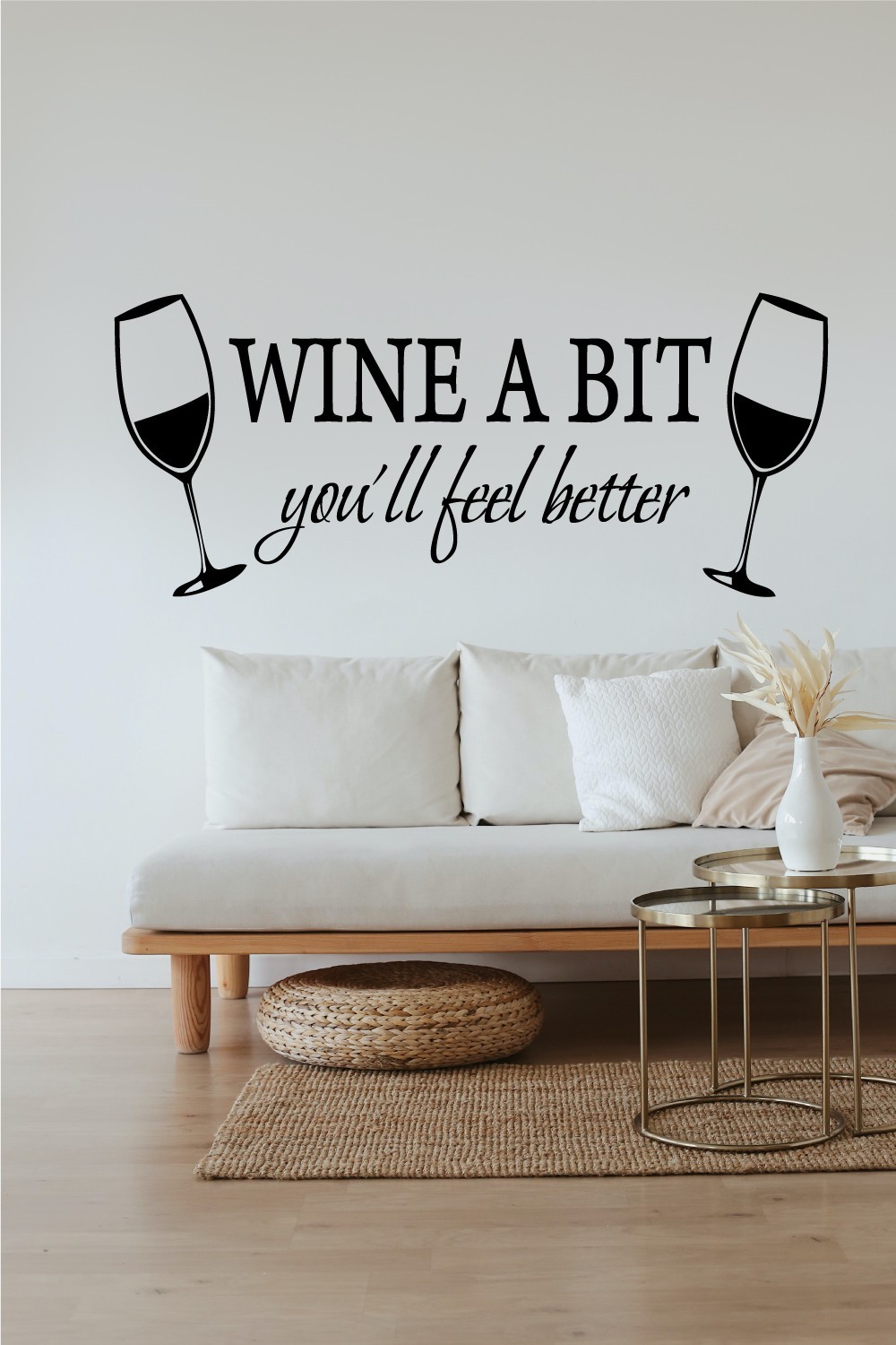 WINE A BIT Quote Letter Wall Sticker Decal Home Arts Kitchen Decoration decor