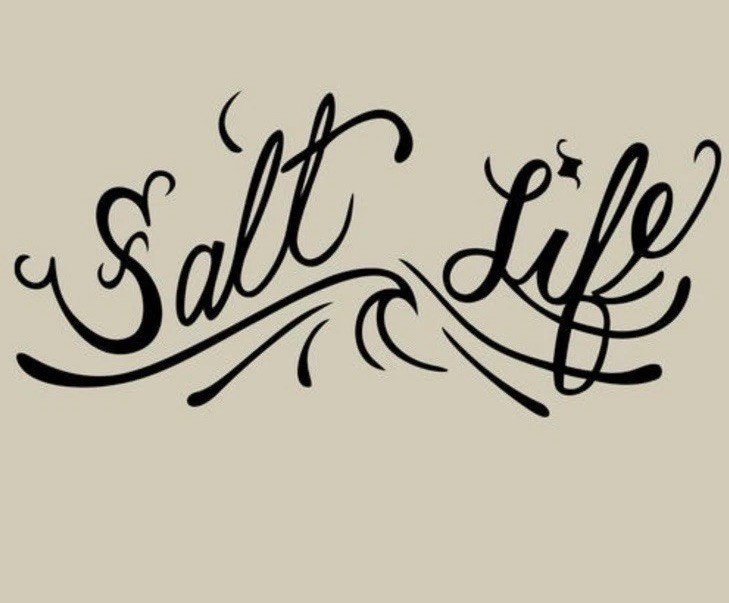 2 pcs Salt Life Vinyl Decal Sticker UV Rated for Car Boat Window Black Ocean