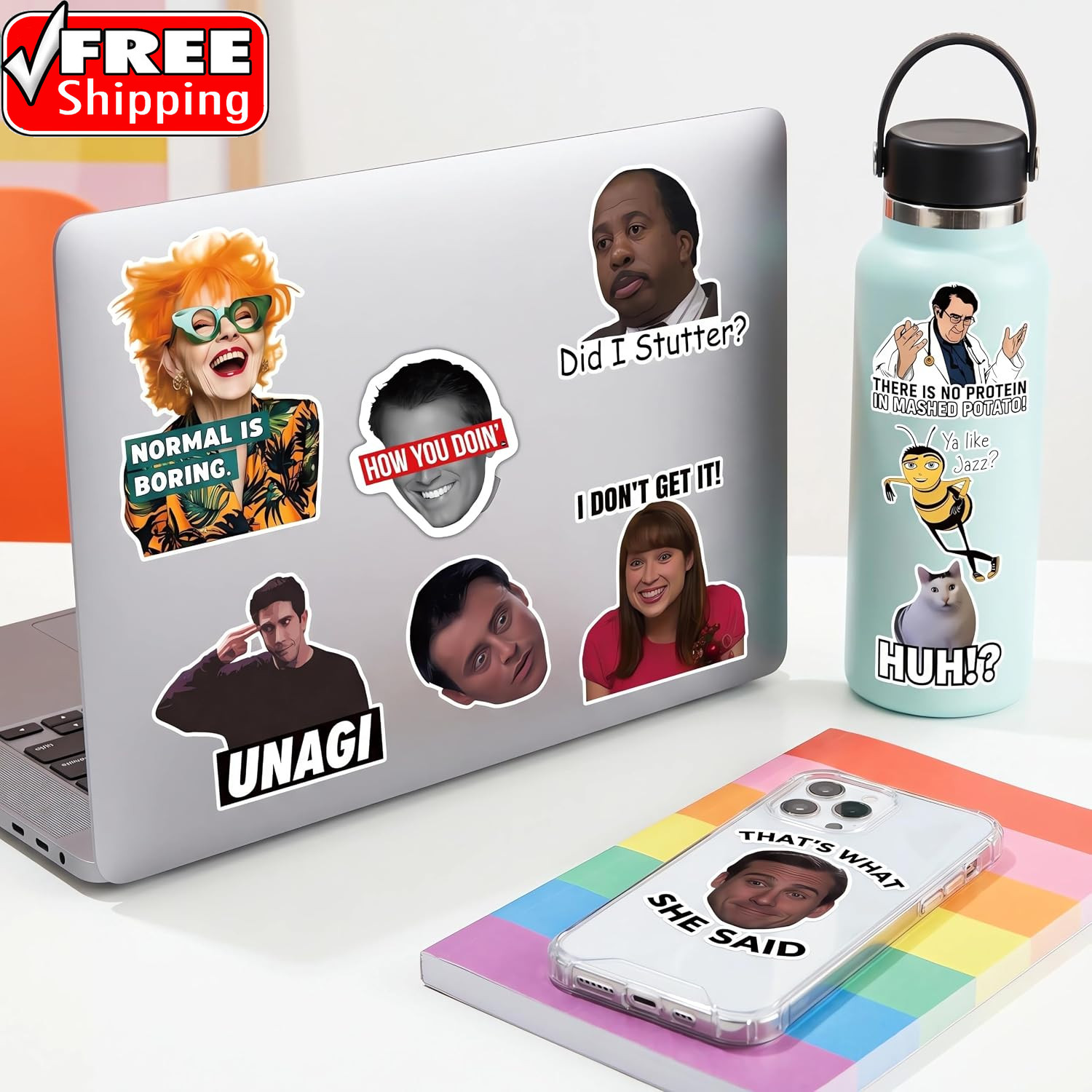 500 Pcs Funny Stickers for Adults & Teens – Trendy Meme Sticker, VSCO Vinyl Deca