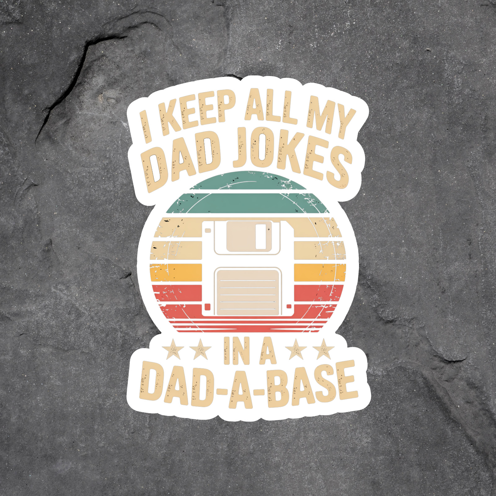 Dad Joke Sticker Vinyl Decal Funny Dad-A-Base Humor Fathers Day Gift