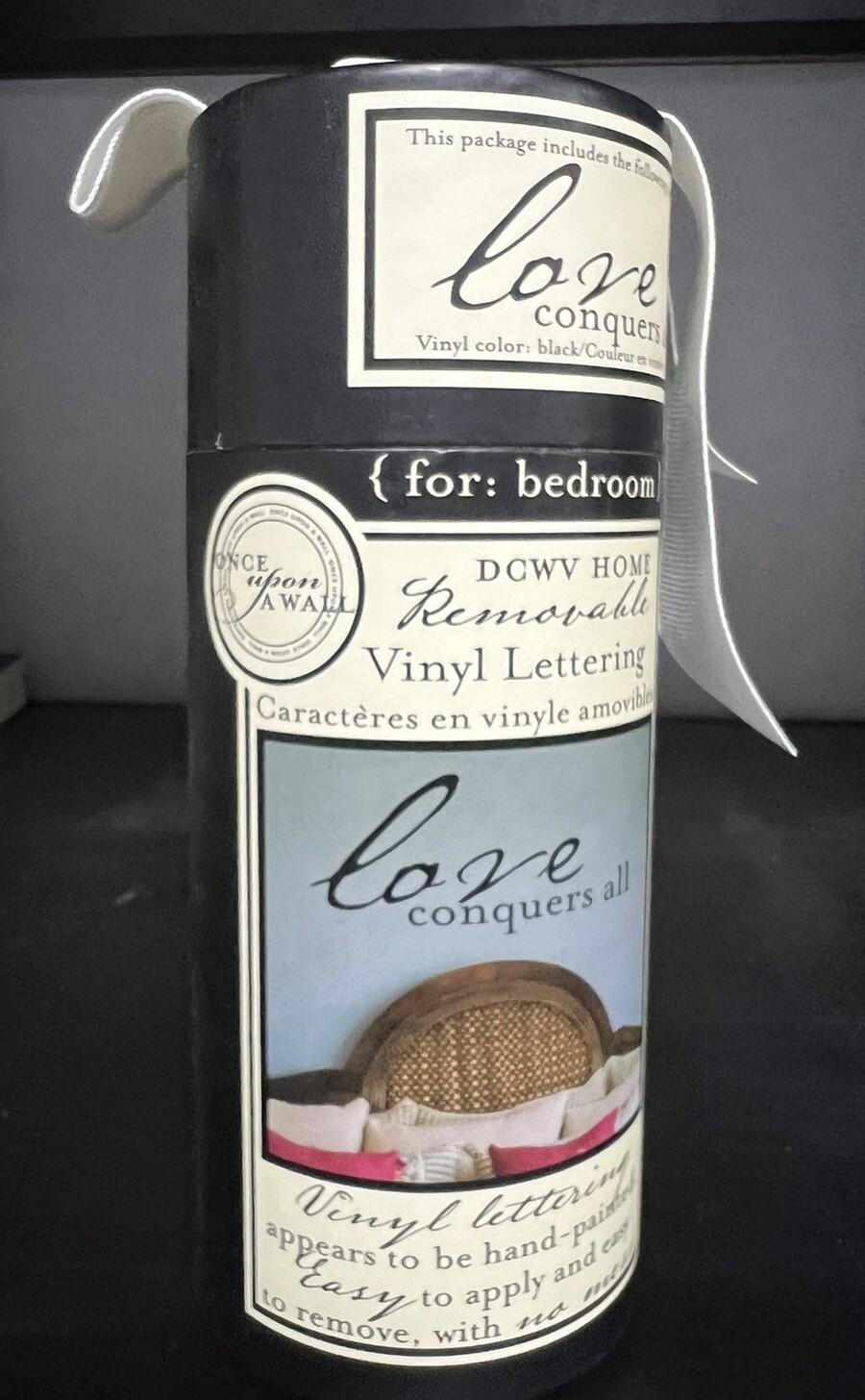Removable Vinyl Black Lettering For Walls “Love Conquers All” DCWV Home