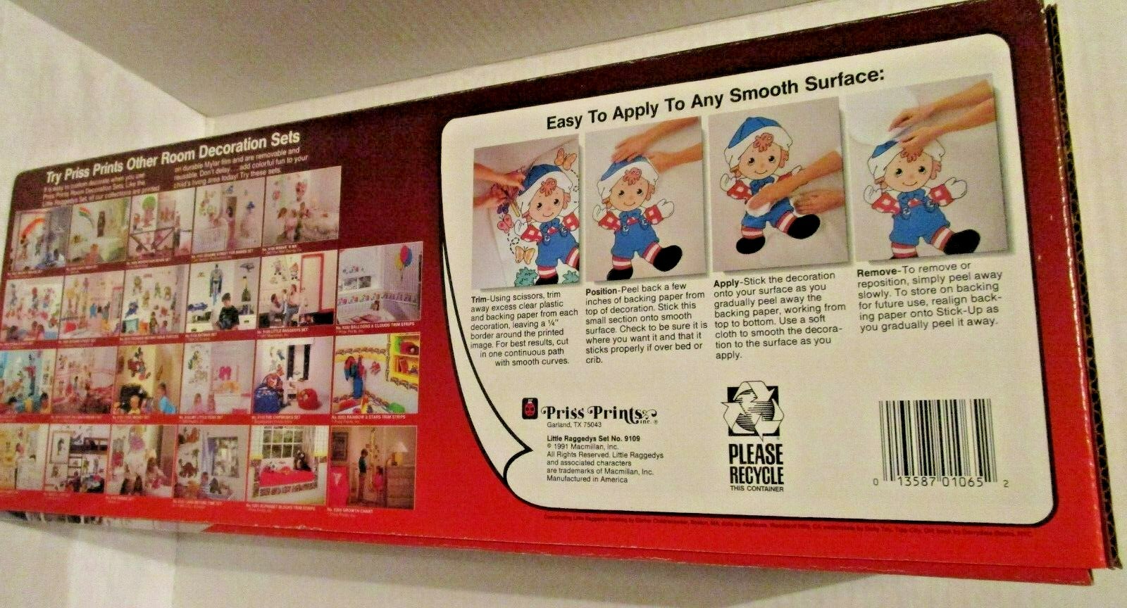 NEW Raggedy Ann & Andy Nursery Wall Stickers Decals Decor LITTLE RAGGEDYS 1991