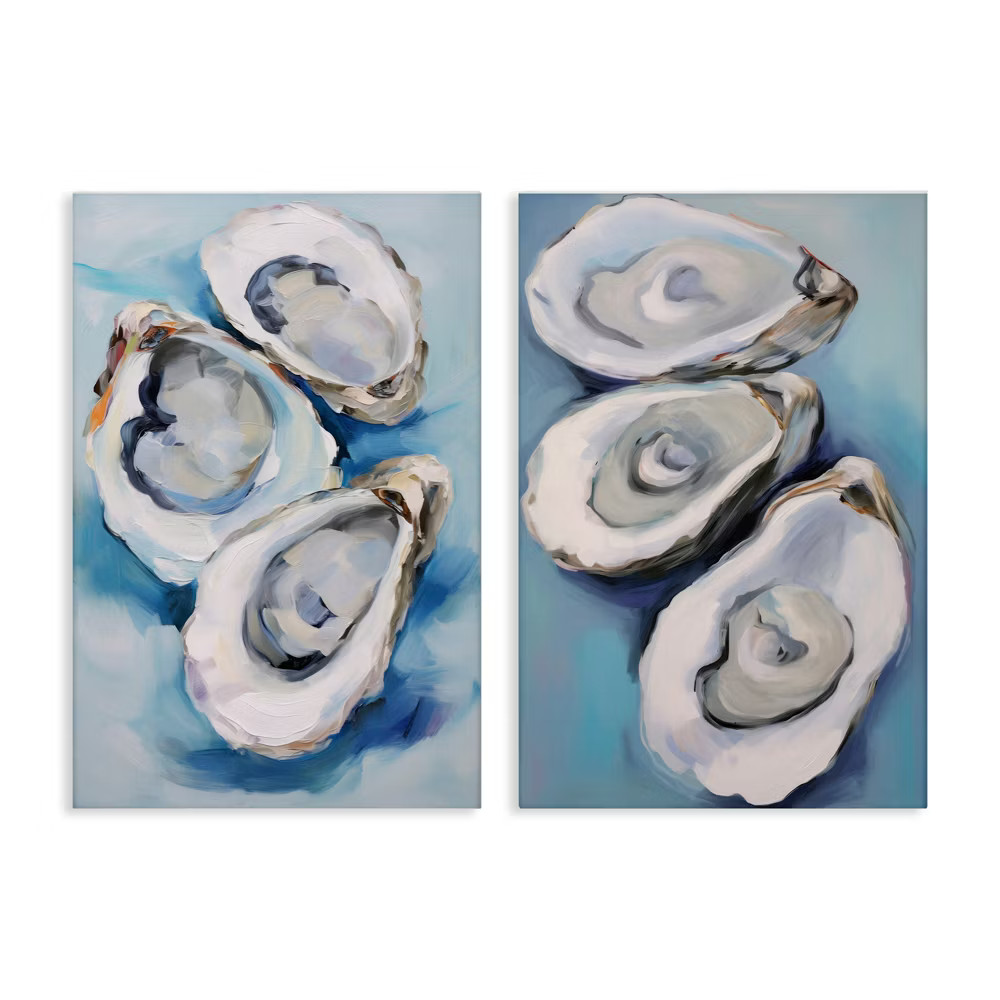 Stupell Industries Oysters on the Half Shell 2pc Canvas Art Set, 20"