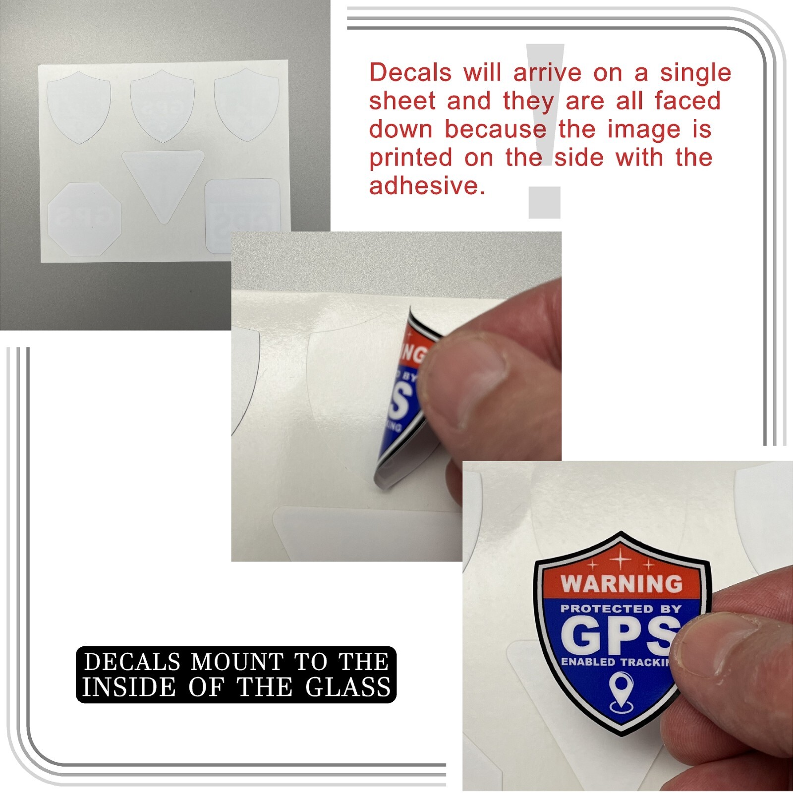 6 PACK INSIDE MOUNT 1.5" GPS Tracking Stickers Theft Deterrent FREE SHIPPING