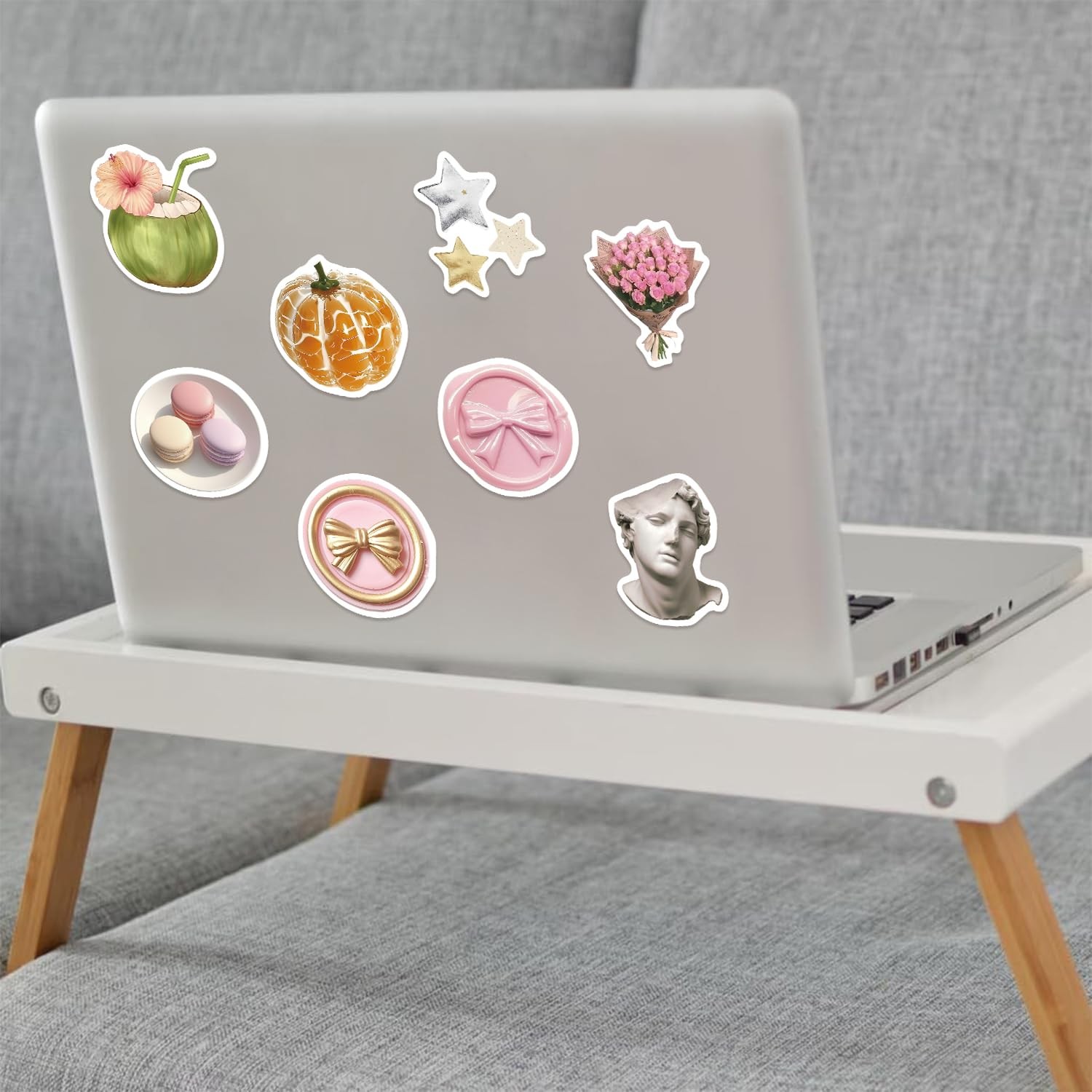 110PCS Aesthetic Sticker Clean Girl Stickers for Pink and Blue
