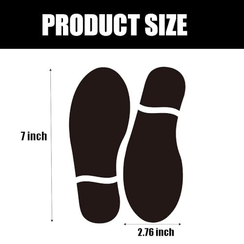 60 Pairs Black Footprint Stickers – 7" Decals for Floor, Wall, Stairs, Party Gui