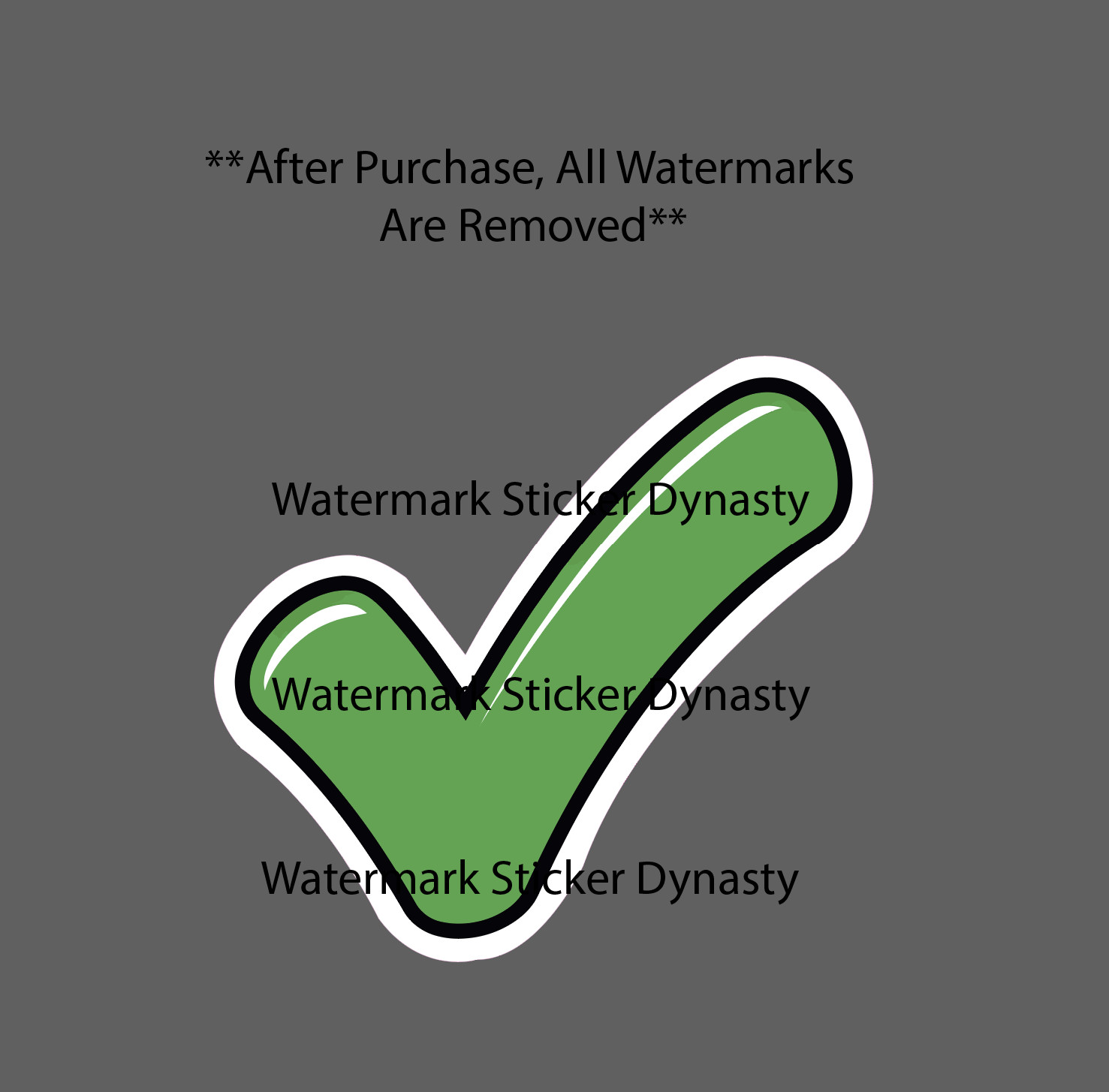 Green Check Mark Sticker Waterproof Decal Verified Text Emoticon Valid Gift NEW