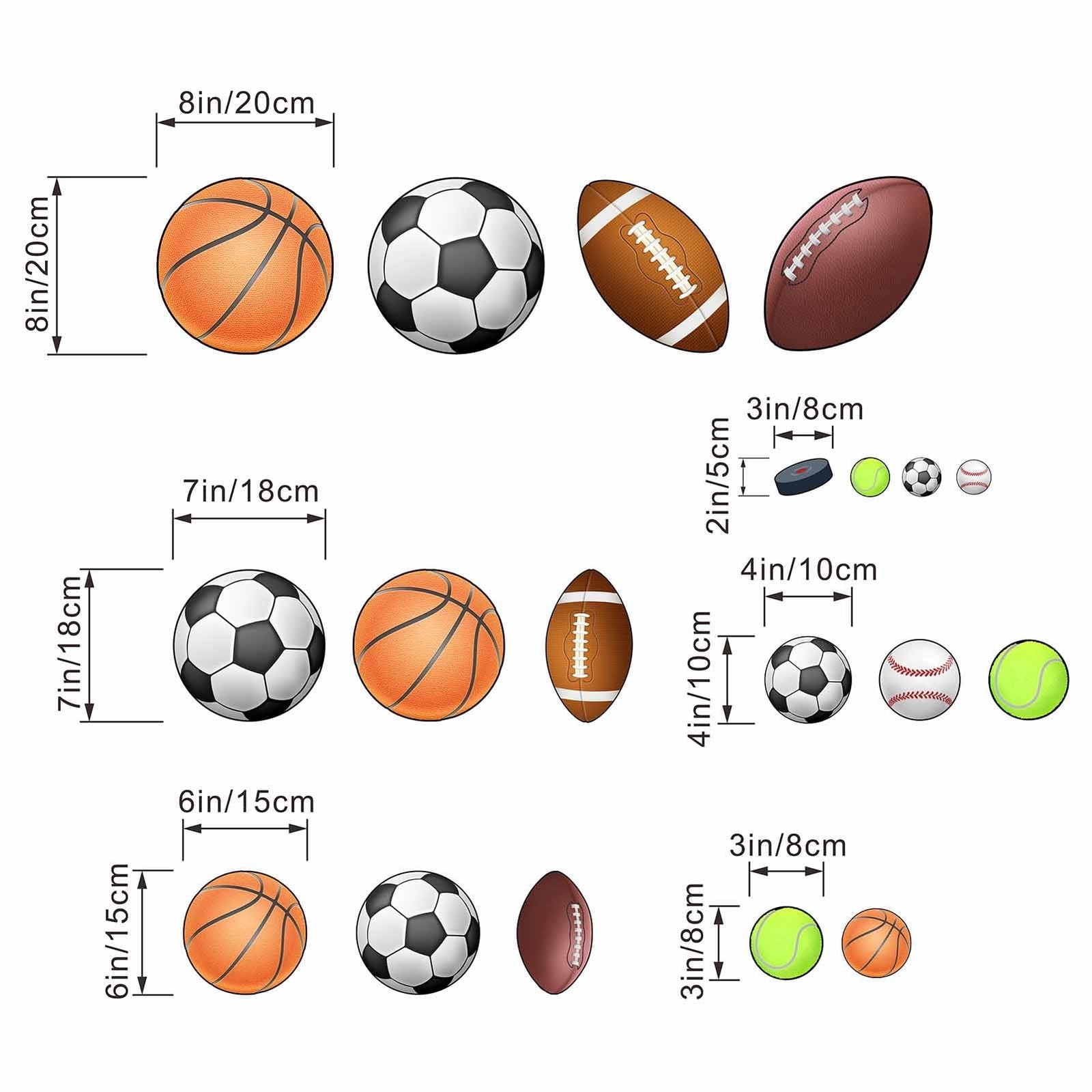 Basketball Football Sports Wall Stickers – Kids Baby Boys Wall Decals – Nurse…