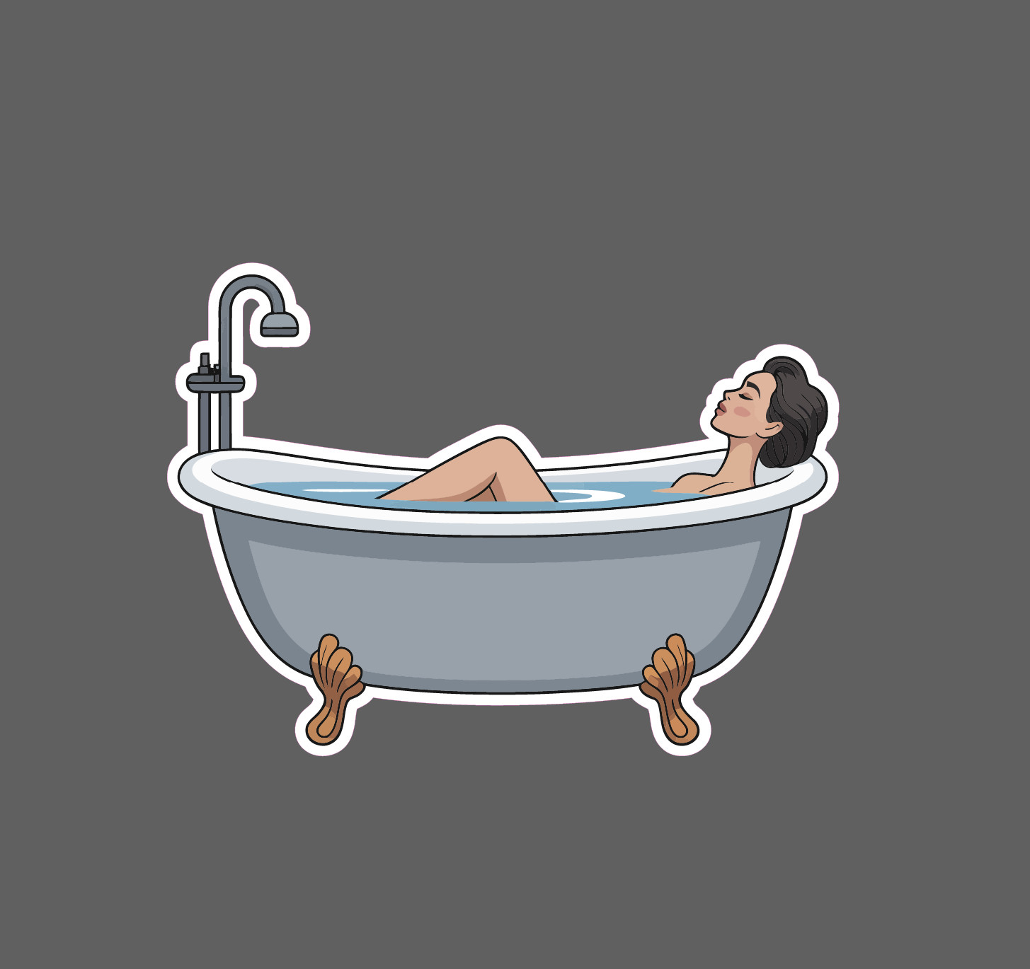 Bathtub Sticker Woman Relax Night Fancy Comfort Gift Waterproof NEW